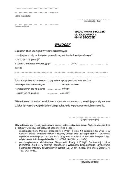 Dofinansowanie usunięcia azbestu